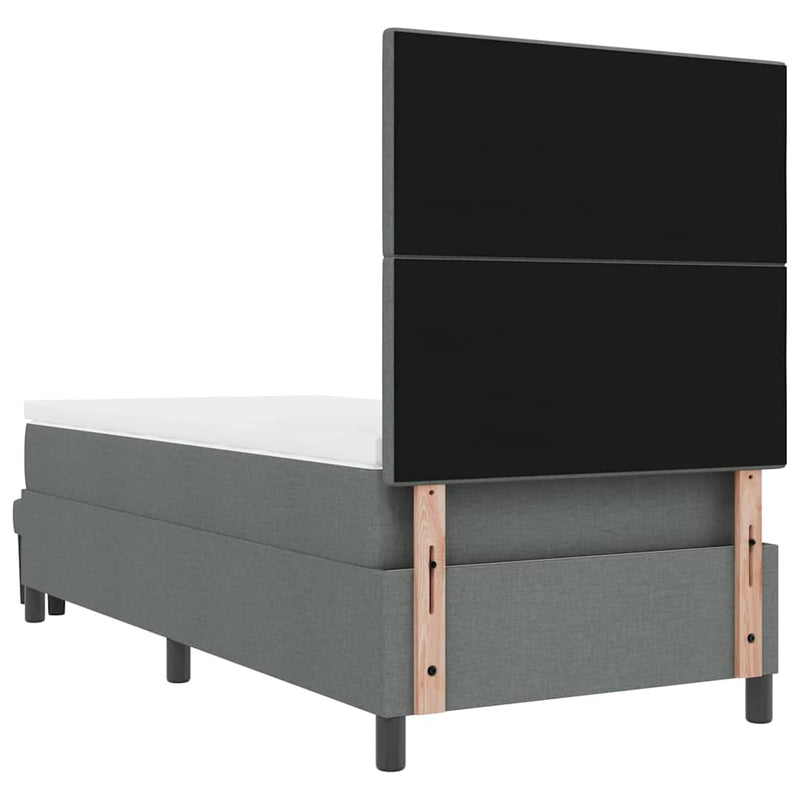 vidaXL Boxrugós ágy matracmal Sötétszürke 100 x 200 cm szövet