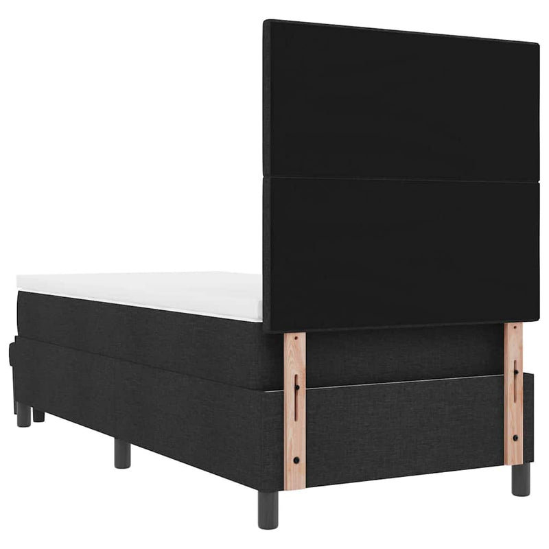 vidaXL Boxrugós ágy matracmal fejtámlával Fekete 100 x 200 cm szövet