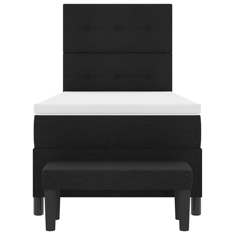 vidaXL Boxrugós ágy matracmal fejtámlával Fekete 100 x 200 cm szövet