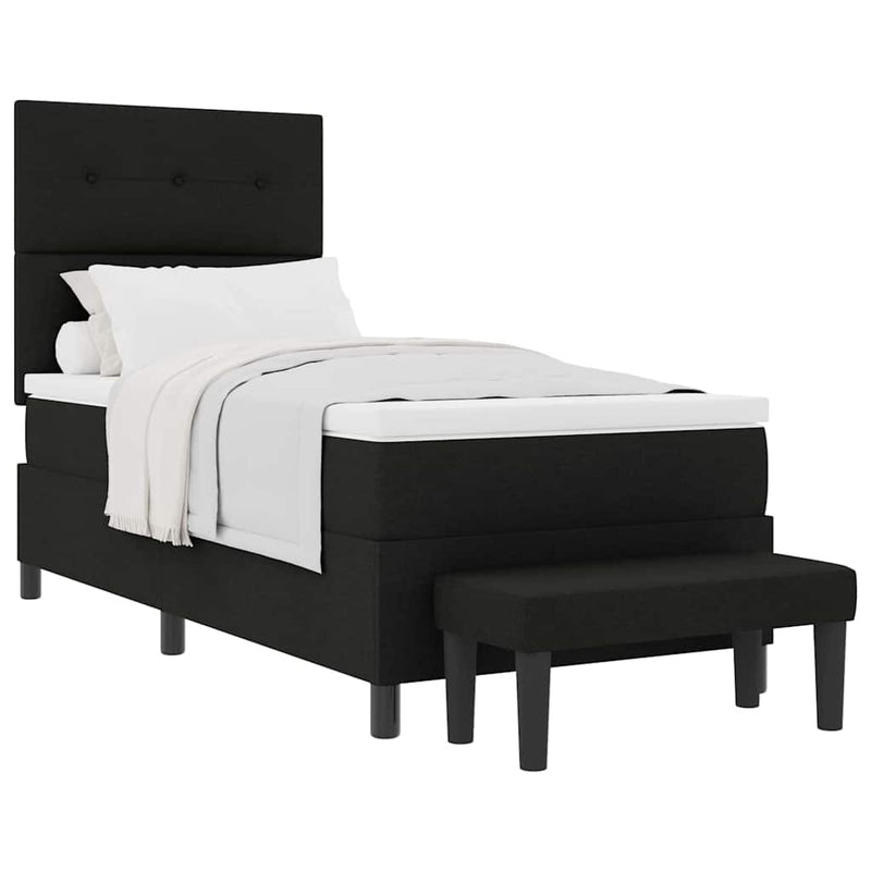 vidaXL Boxrugós ágy matracmal fejtámlával Fekete 100 x 200 cm szövet