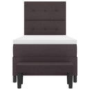 vidaXL Boxrugós ágy fejtámlával Sötét Barna 100 x 200 cm szövet