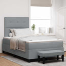 vidaXL Boxrugós ágy fejtámlával Világosszürke 120 x 190 cm szövet