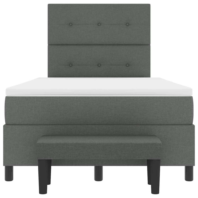 vidaXL Boxrugós ágy matracmal Sötétszürke 120 x 190 cm szövet