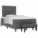 vidaXL Boxrugós ágy matracmal Sötétszürke 120 x 190 cm szövet