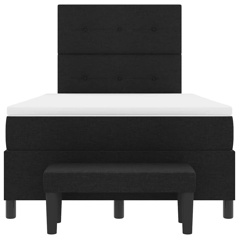 vidaXL Boxrugós ágy matracmal fejtámlával Fekete 120 x 190 cm szövet