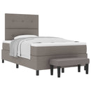 vidaXL Boxrugós ágy fejtámlával Tópszínű 120 x 190 cm szövet