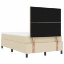 vidaXL Boxrugós ágy fejtámlával Krém 120 x 190 cm szövet