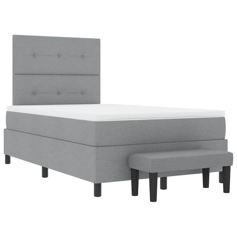 vidaXL Boxrugós ágy matracmal Világosszürke 120 x 200 cm szövet