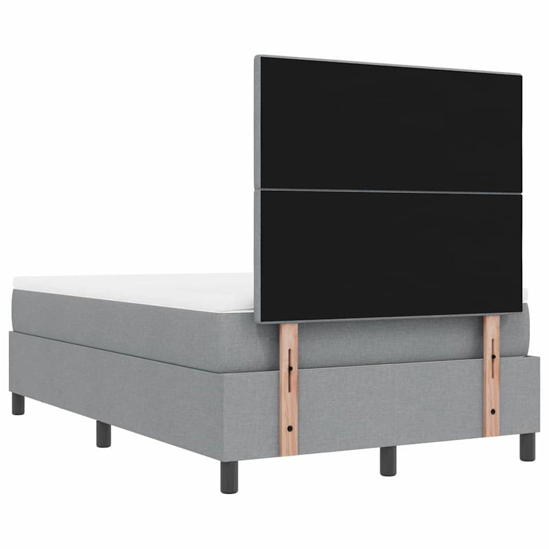 vidaXL Boxrugós ágy matracmal Világosszürke 120 x 200 cm szövet