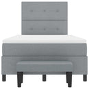 vidaXL Boxrugós ágy matracmal Világosszürke 120 x 200 cm szövet