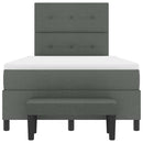 vidaXL Boxrugós ágy matracmal Sötétszürke 120 x 200 cm szövet