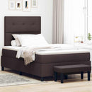 vidaXL Boxrugós ágy párnával Sötét Barna 120 x 200 cm szövet