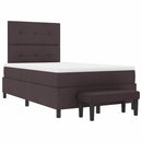 vidaXL Boxrugós ágy párnával Sötét Barna 120 x 200 cm szövet