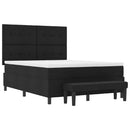 vidaXL Boxrugós ágy matracmal fejtámlával Fekete 140 x 190 cm szövet