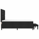 vidaXL Boxrugós ágy matracmal fejtámlával Fekete 140 x 190 cm szövet
