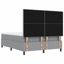 vidaXL Boxrugós ágy fejtámlával Világosszürke 140 x 200 cm szövet