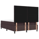vidaXL Boxrugós ágy fejtámlával Sötét Barna 140 x 200 cm szövet