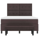 vidaXL Boxrugós ágy fejtámlával Sötét Barna 140 x 200 cm szövet