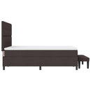 vidaXL Boxrugós ágy fejtámlával Sötét Barna 140 x 200 cm szövet