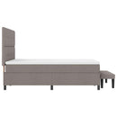 vidaXL Boxrugós ágy fejtámlával Tópszínű 140 x 200 cm szövet