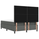 vidaXL Boxrugós ágy párnával Sötétszürke 160 x 200 cm szövet