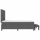 vidaXL Boxrugós ágy párnával Sötétszürke 160 x 200 cm szövet