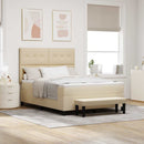 vidaXL Boxrugós ágy fejtámlával Krém 160 x 200 cm szövet