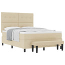 vidaXL Boxrugós ágy fejtámlával Krém 160 x 200 cm szövet