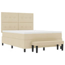vidaXL Boxrugós ágy fejtámlával Krém 160 x 200 cm szövet