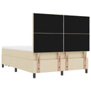 vidaXL Boxrugós ágy fejtámlával Krém 160 x 200 cm szövet