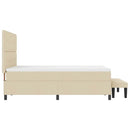 vidaXL Boxrugós ágy fejtámlával Krém 160 x 200 cm szövet