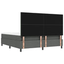 vidaXL Boxrugós ágy fejtámlával Sötétszürke 180 x 200 cm szövet