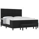 vidaXL Boxrugós ágy matracmal fejtámlával Fekete 180 x 200 cm szövet