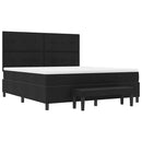 vidaXL Boxrugós ágy matracmal fejtámlával Fekete 180 x 200 cm szövet