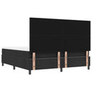 vidaXL Boxrugós ágy matracmal fejtámlával Fekete 180 x 200 cm szövet