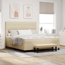 vidaXL Boxrugós ágy fejtámlával Krém 180 x 200 cm szövet