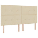 vidaXL Boxrugós ágy fejtámlával Krém 180 x 200 cm szövet