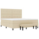 vidaXL Boxrugós ágy fejtámlával Krém 180 x 200 cm szövet