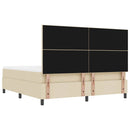 vidaXL Boxrugós ágy fejtámlával Krém 180 x 200 cm szövet