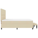 vidaXL Boxrugós ágy fejtámlával Krém 180 x 200 cm szövet
