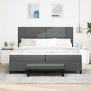 vidaXL Boxrugós ágy matracmal Sötétszürke 200 x 200 cm szövet