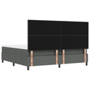 vidaXL Boxrugós ágy matracmal Sötétszürke 200 x 200 cm szövet