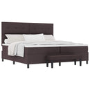 vidaXL Boxrugós ágy fejtámlával Sötét Barna 200 x 200 cm szövet
