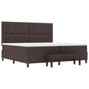 vidaXL Boxrugós ágy fejtámlával Sötét Barna 200 x 200 cm szövet