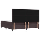 vidaXL Boxrugós ágy fejtámlával Sötét Barna 200 x 200 cm szövet