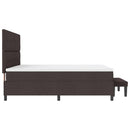 vidaXL Boxrugós ágy fejtámlával Sötét Barna 200 x 200 cm szövet