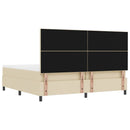vidaXL Boxrugós ágy fejtámlával Krém 200 x 200 cm szövet
