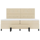 vidaXL Boxrugós ágy fejtámlával Krém 200 x 200 cm szövet