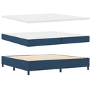 vidaXL Boxrugós ágy fejtámlával Kék 200 x 200 cm szövet