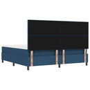 vidaXL Boxrugós ágy fejtámlával Kék 200 x 200 cm szövet